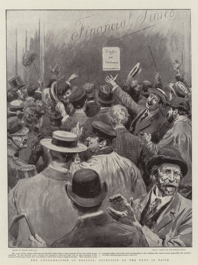 The Condemnation of Dreyfus, Reception of the News in Paris by Frank Dadd